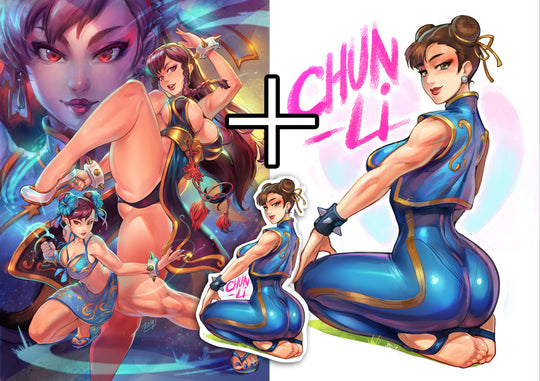 Chun Li Street Fighter Limited! Super Sized Art + Print + Sticker
