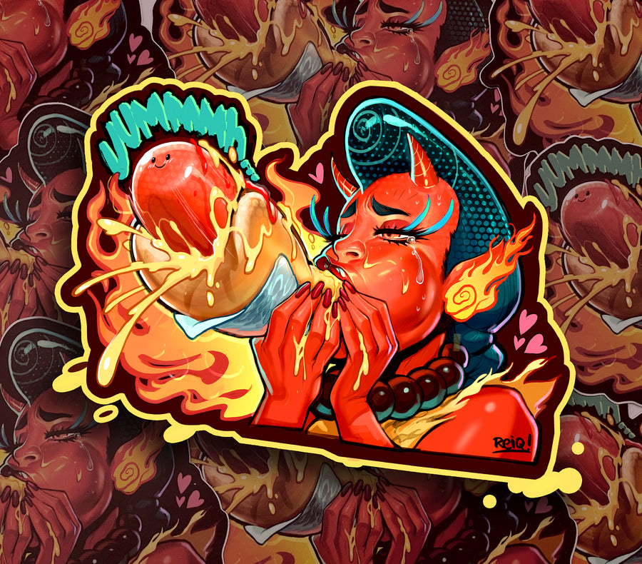 Famous Hot Devils' Weiner Sticker by REIQ