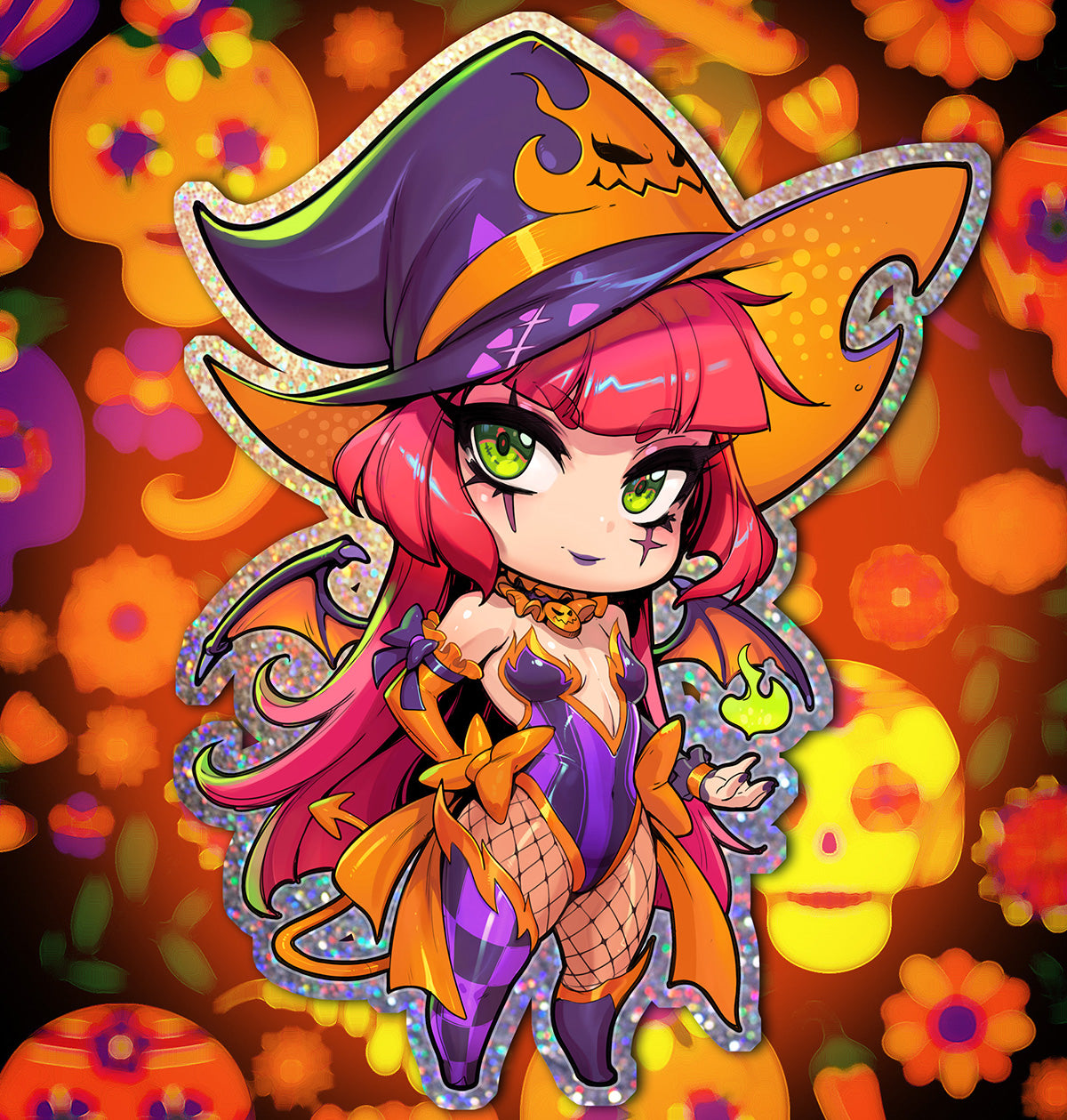 Candelita Witch Seasonal Glitter Sticker – Reiqshop