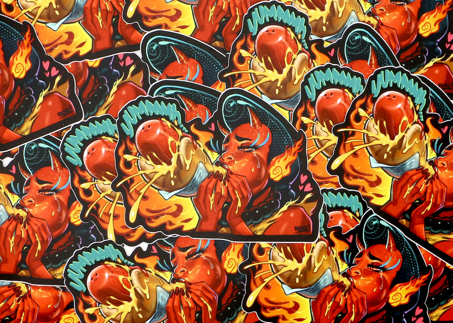 Famous Hot Devils' Weiner Sticker by REIQ