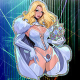 X-Men Emma Frost Glitter Sticker REMASTERED