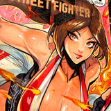 ORIGINAL Mai Shiranui SF6 Traditional Ink + Markers on Black Cover.