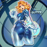 Invisible Woman Clear / Glitter Sticker