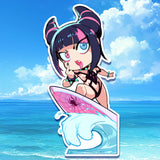 Chibi Surfing Juri Vinyl Sticker