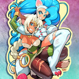 Felicia VS Aisha Clan Clan Super Cat Fight Sticker