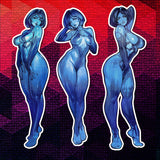 Cortana Vinyl Sticker Set of 3