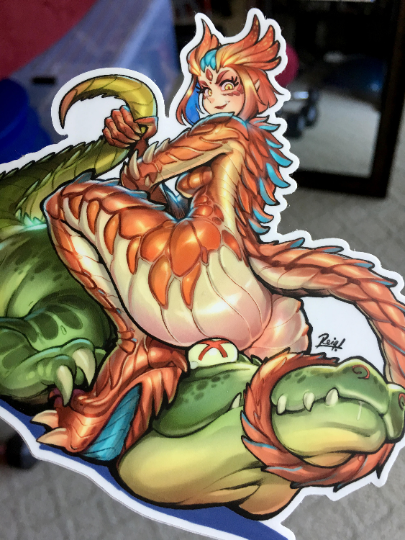 Kaiju Monster Girl Attack Sticker